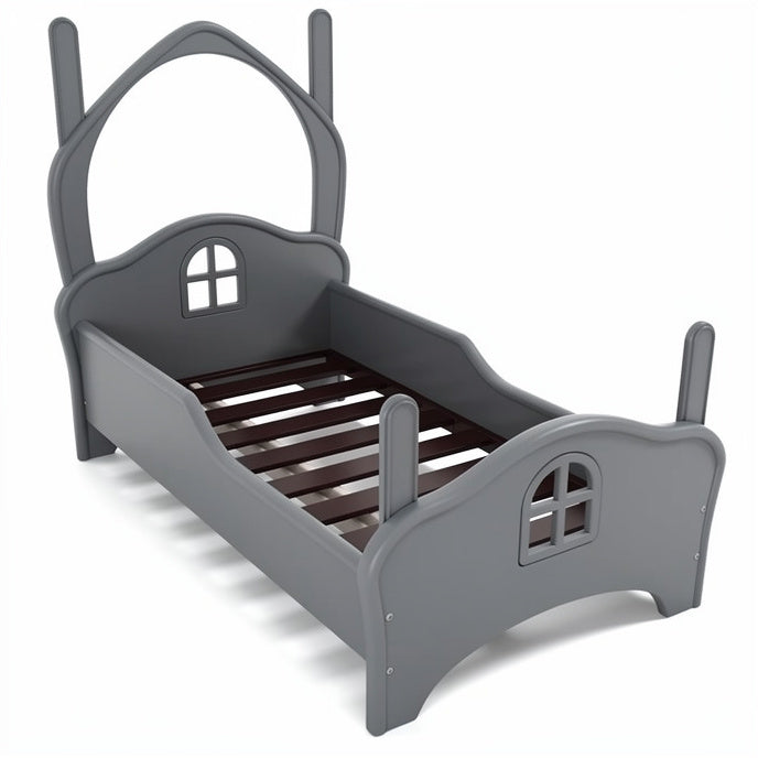 **Technische titel in het Nederlands:** "Kinderbed met Houten Lattenbodem en Speelse Vormgeving"