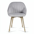 **Eenvoudige en Elegante Stoel met Stoffering en Messing Poten**